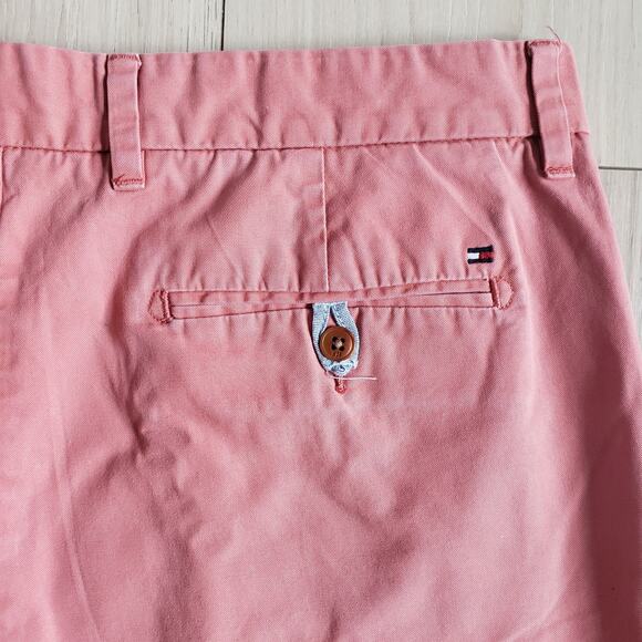 Tommy Hilfiger Shorts Men 36 Red Classic Fit Chino Embroidered Flag Golf 10" - Picture 5 of 8